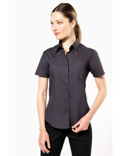 K-KA544-LADIES' SHORT-SLEEVED COTTON POPLIN SHIRT 2